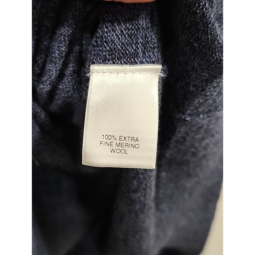 Turnbury NWT‎ Extra Fine Merino Wool Sweater Mens XL Dark Blue Round Neck Soft - Picture 7 of 12